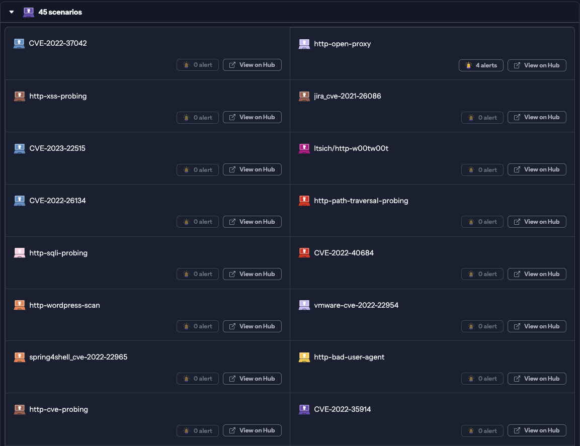 Security Engine details page